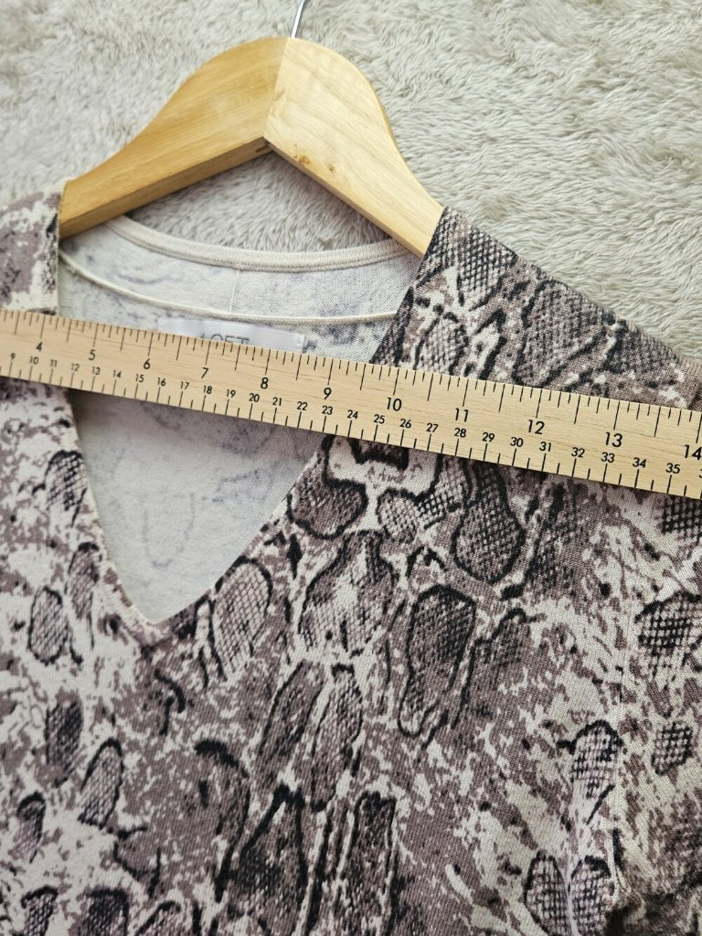 LOFT Dress Snakeskin-Inspired Print Animal Ivory Python Women's Size S - Picture 6 of 8